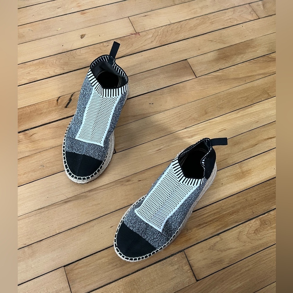 ALEXANDER‎ WANG Black And White Patterned Sock Shoe Espadrilles sneakers